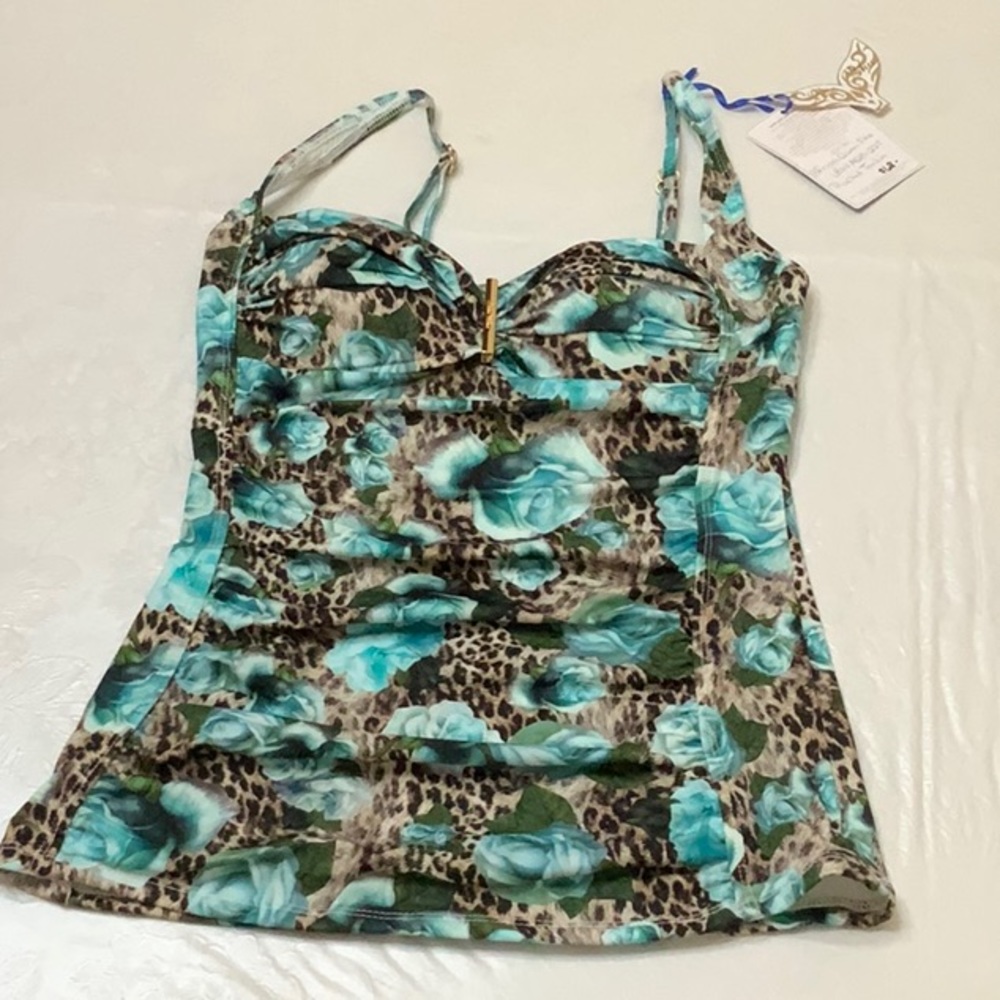 Lisa Blue AFRICAN QUEEN tankini top -blue (#44)